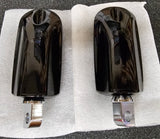 OEM Harley Davidson Gloss Black Streamliner Footpegs NOS Sportster Dyna 50501800