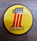 VTG Shift Knob Harley Davidson #1 Bakelite Black Yellow Panhead Shovelhead EVO