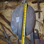 ANTIQUE CIVIL WAR ERA BLOCK AND TACKLE HOIST PULLEY WOODEN BARN  24" LONG BOAT