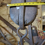 ANTIQUE CIVIL WAR ERA BLOCK AND TACKLE HOIST PULLEY WOODEN BARN  24" LONG BOAT