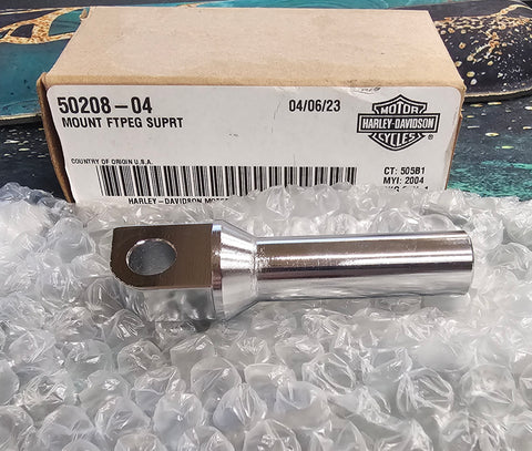 OEM Harley Davidson Chrome Footpeg Support NOS Custom Road King FLHRSI 50208-04