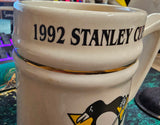 VTG 1992 Pittsburgh Penguins Stanley Cup Championship Ceramic Ornate Mug/Stein