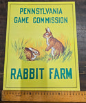 VTG 1950s Pennsylvania Game Commission "Rabbit Farm" Poster Hunting Collectibles