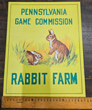 VTG 1950s Pennsylvania Game Commission "Rabbit Farm" Poster Hunting Collectibles
