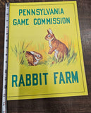 VTG 1950s Pennsylvania Game Commission "Rabbit Farm" Poster Hunting Collectibles
