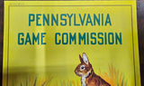VTG 1950s Pennsylvania Game Commission "Rabbit Farm" Poster Hunting Collectibles