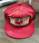 Youngblood Construction Mesh Trucker Cap Red W White Patch Logo Snapback M/L
