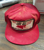 Youngblood Construction Mesh Trucker Cap Red W White Patch Logo Snapback M/L