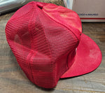 Youngblood Construction Mesh Trucker Cap Red W White Patch Logo Snapback M/L