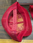 Youngblood Construction Mesh Trucker Cap Red W White Patch Logo Snapback M/L