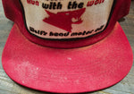 Youngblood Construction Mesh Trucker Cap Red W White Patch Logo Snapback M/L