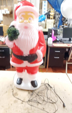 Fiber Optics Santa Clause Christmas Tree Blow Mold Yard Garden Holiday Decor