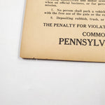 Pennsylvania Game Commission April 1950 Orig. Poster Grounds Rules & Regulations