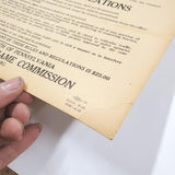 Pennsylvania Game Commission April 1950 Orig. Poster Grounds Rules & Regulations
