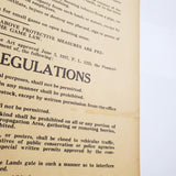 Pennsylvania Game Commission April 1950 Orig. Poster Grounds Rules & Regulations