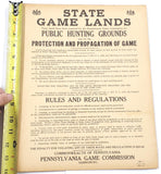 Pennsylvania Game Commission April 1950 Orig. Poster Grounds Rules & Regulations