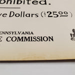 VTG Original April 1950 Pennsylvania Game Commission Notice State Game Land Sign