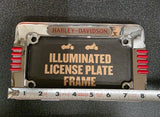OEM Harley Davidson Illuminated License Plate Frame Holder NOS FXD Dyna 59030-03