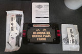 OEM Harley Black Chrome Led License Plate Holder NOS FXD Dyna Sportster 59478-04