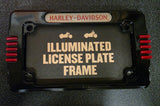 OEM Harley Black Chrome Led License Plate Holder NOS FXD Dyna Sportster 59478-04