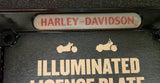 OEM Harley Black Chrome Led License Plate Holder NOS FXD Dyna Sportster 59478-04