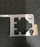 OEM Harley Davidson Aluminum Skull Radio Face Plate NOS Touring FLHR 77142-06
