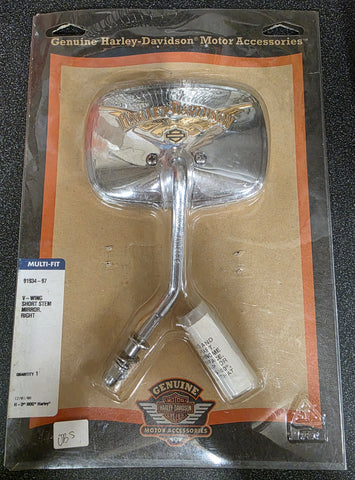 OEM Harley Davidson V-Wing Short Stem Right Mirror NOS Softail Touring 91934-97