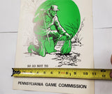 VTG Pennsylvania Game Commission "Properly Dispose Animal Carcasses" Sign Poster