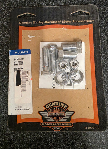 OEM Harley Davidson Chrome Highway Footpeg Mounting Hardware Kit NOS 94140-02