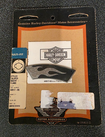 Harley Chrome Flame Brake Caliper Insert Vrod Touring Dyna Brembo Glide Road Str