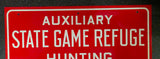 VTG 1940s-1950s PA Game Commission State Game Refuge Unlawful Metal Tin Sign