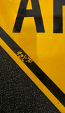 VTG Yellow Black Diamond "Stop Ahead" US Metal Warning Sign Patina Collectible