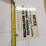VTG Pa State Game Commission Notice State Game Lands Fiberglass Sign March 1980