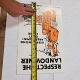 VTG Pa State Game Commission Sport "Respect The Land Owners" Sign Poster Mancave