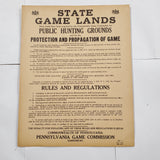 Pennsylvania Game Commission April 1950 Orig. Poster Grounds Rules & Regulations