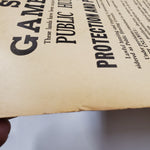 Pennsylvania Game Commission April 1950 Orig. Poster Grounds Rules & Regulations