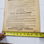 Pennsylvania Game Commission April 1950 Orig. Poster Grounds Rules & Regulations