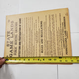 Pennsylvania Game Commission April 1950 Orig. Poster Grounds Rules & Regulations