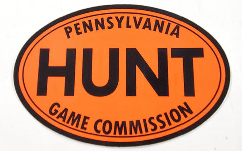 VTG Pennsylvania State Game Commission "Hunt" Sticker Orange Collectible Mancave