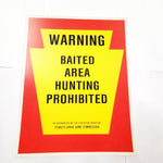 VTG Pennsylvania State Game Commission "Warning Baited Area Hunting Pro..." Sign