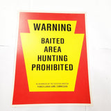 VTG Pennsylvania State Game Commission "Warning Baited Area Hunting Pro..." Sign