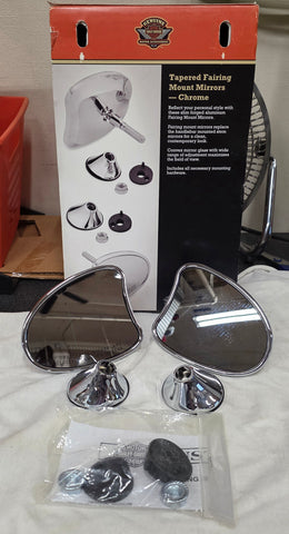 OEM Harley Davidson Chrome Tapered Fairing Mount Mirrors NOS Tri Glide 56000098
