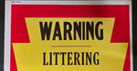 VTG 1973 Pennsylvania Game Commission "No Littering" Collectible Warning Sign