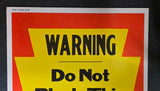 VTG 1979 Pennsylvania Game Commission "Do Not Block This Roadway" Warning Sign
