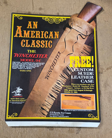 Vtg Winchester model 94 Advertising Poster Sign 24x17 American classic Cardboard