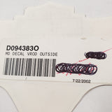 Medium V-Rod Harley Orange Grey Outside Window Sticker Decal VRSC V-Twin NOS