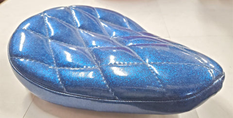 New West Eagle Vintage Style Blue Metal Flake "Pimp Diamond" Solo Seat AM-201 BL