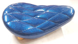 New West Eagle Vintage Style Blue Metal Flake "Pimp Diamond" Solo Seat AM-201 BL