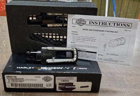 OEM Harley Davidson Rizoma Black Rider Footpegs Fat Bob Livewire FXDRS 50502158