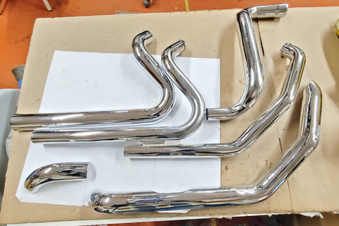 Chrome True Dual Performance Exhaust Header 2009-2016 Harley Touring Bagger New